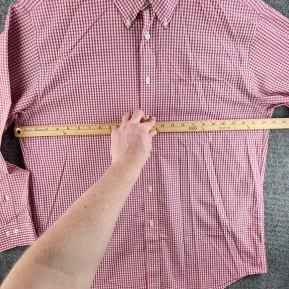 Brooks Brothers Madison Large Non-iron Magenta Check Long Sleeve Button Up Shirt - Picture 13 of 16